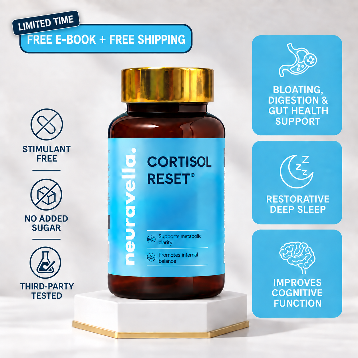 Nature’s Cortisol Reset with free e-book and free shipping offer