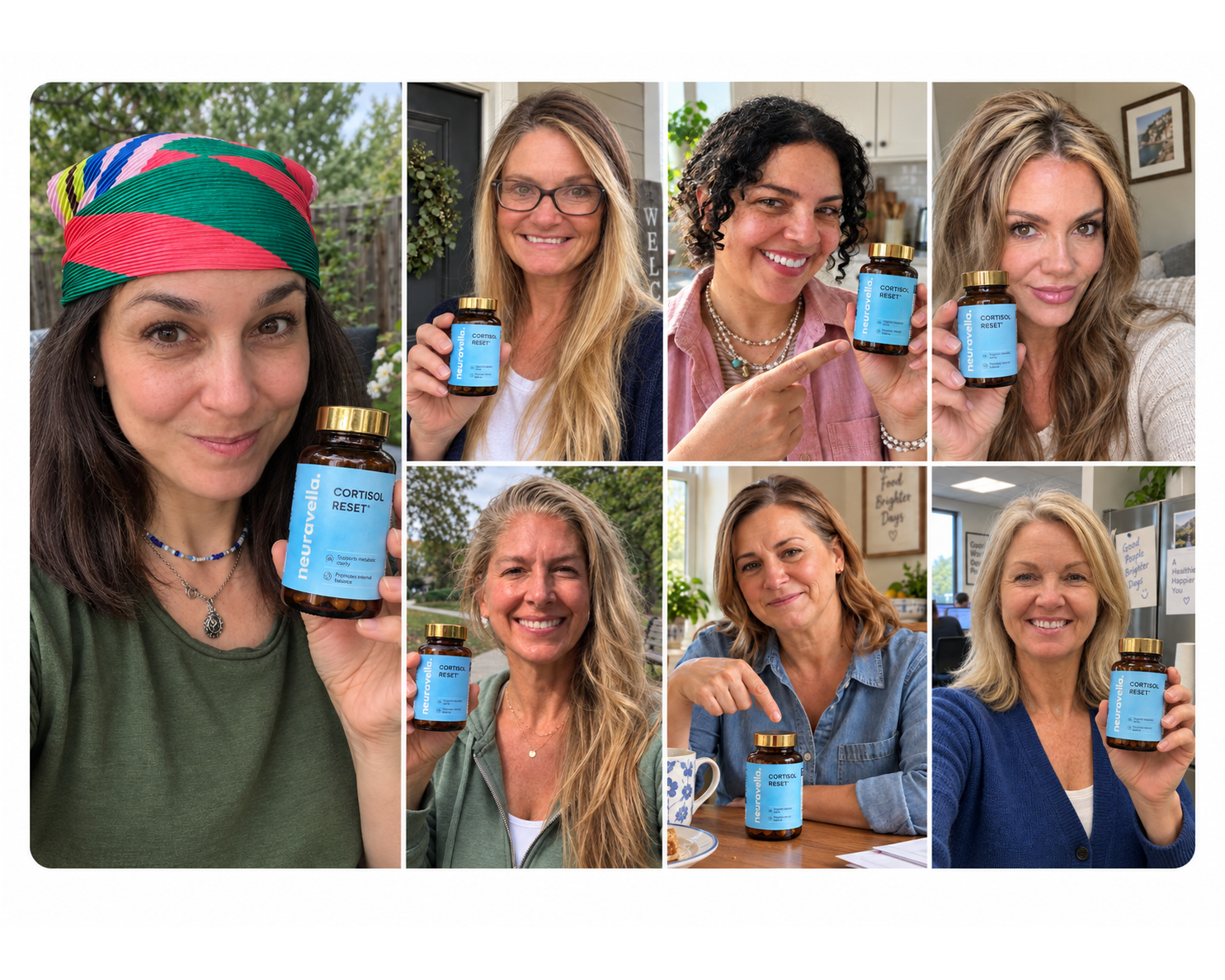 Collage of women holding Nature’s Cortisol Reset